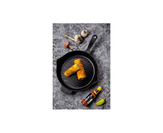 Сковорода-гриль круглая чугунная, 28 см, LAVA, фото , изображение 7