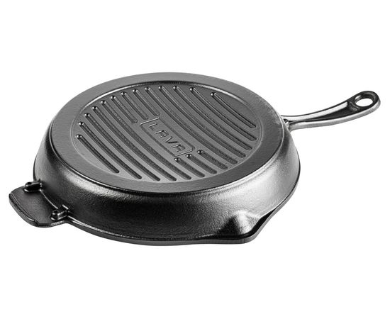 Сковорода-гриль круглая чугунная, 28 см, LAVA, фото , изображение 8