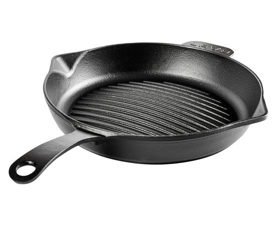 Сковорода-гриль круглая чугунная, 28 см, LAVA, фото , изображение 9