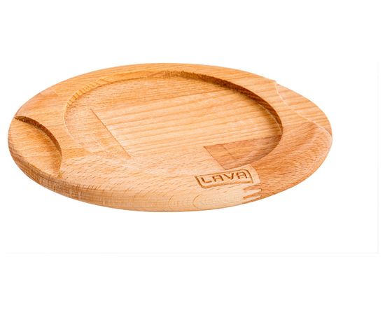 Сковорода круглая чугунная на деревянной подставке, 12 см, LAVA, фото , изображение 3