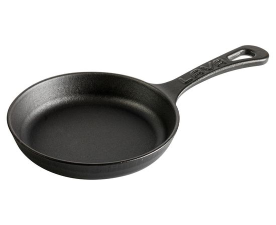 Сковорода круглая чугунная на деревянной подставке, 16 см, LAVA, фото , изображение 6