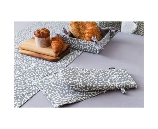 Прихватка серого цвета с принтом Спелая Смородина из коллекции Scandinavian touch, 22х22 см, Tkano, фото , изображение 3