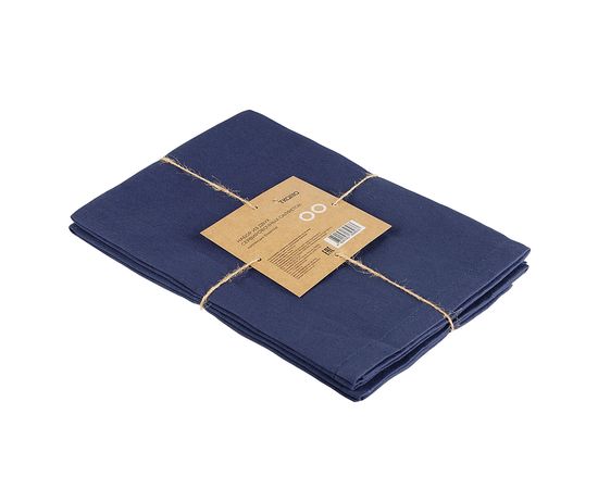 Набор из двух салфеток сервировочных из хлопка темно-синего цвета из коллекции Essential, 45х45 см, Tkano, фото , изображение 6