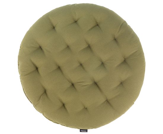 Подушка на стул круглая из хлопка оливкового цвета из коллекции Essential, 40 см, Tkano, фото 