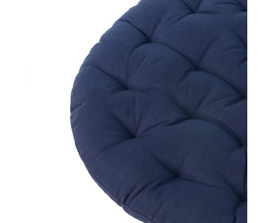 Подушка на стул круглая из хлопка темно-синего цвета из коллекции Essential, 40 см, Tkano, фото , изображение 6