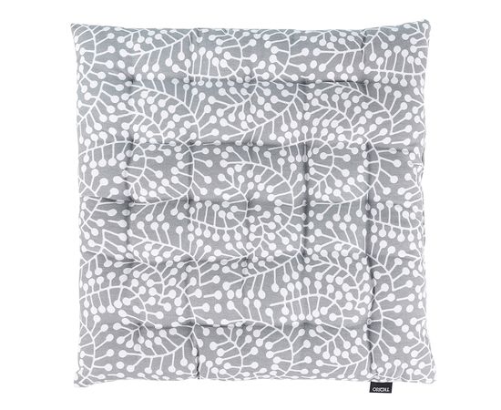 Подушка на стул из хлопка серого цвета с принтом Спелая Смородина из коллекции Scandinavian touch, 40х40 см, Tkano, фото 