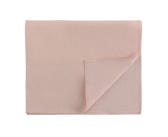 Дорожка на стол из умягченного льна с декоративной обработкой цвета пыльной розы Essential, 45х150, Tkano, фото 