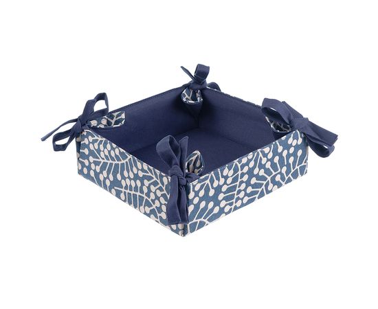 Корзинка для хлеба темно-синего цвета с принтом Спелая Смородина из коллекции Scandinavian touch, 30х30 см, Tkano, фото 