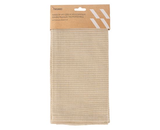 Набор из двух кухонных вафельных полотенец  бежевого цвета из коллекции Essential, 50х70 см, Tkano, фото , изображение 6