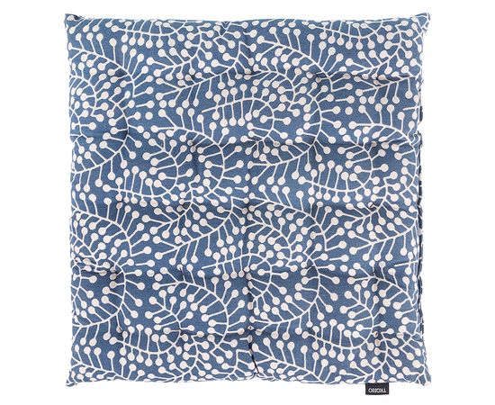 Подушка на стул темно-синего цвета с принтом Спелая Смородина из коллекции Scandinavian touch, 40х40 см, Tkano, фото 