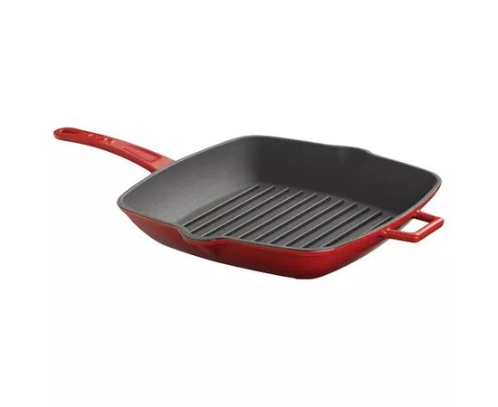 Сковорода-гриль, чугун, эмаль красная 28*28 см, LAVA, фото , изображение 2