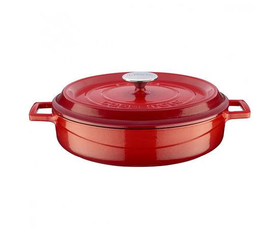 Кастрюля чугунная эмалированная красная с крышкой, 32 см, LAVA, фото  Кастрюля чугунная эмалированная красная с крышкой, 32 см, LAVA, фото