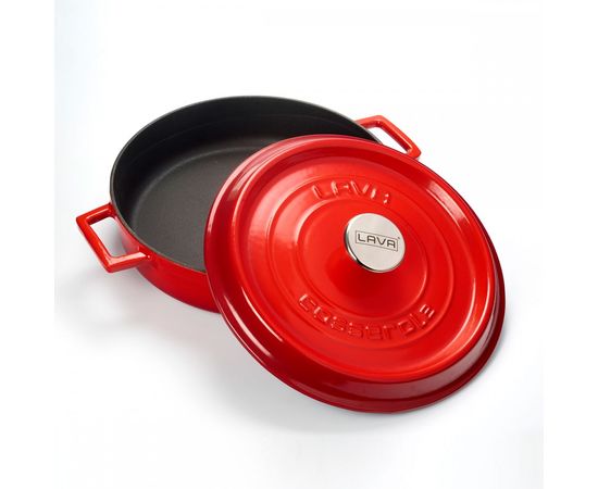 Кастрюля чугунная эмалированная красная с крышкой, 32 см, LAVA, фото , изображение 4 Кастрюля чугунная эмалированная красная с крышкой, 32 см, LAVA, фото , изображение 4