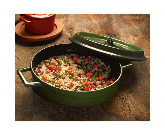 Кастрюля чугунная эмалированная красная с крышкой, 32 см, LAVA, фото , изображение 7 Кастрюля чугунная эмалированная красная с крышкой, 32 см, LAVA, фото , изображение 7