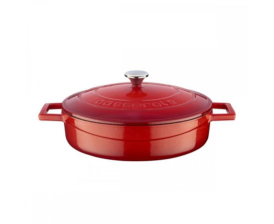 Кастрюля чугунная эмалированная красная с крышкой, 24 см, LAVA, фото  Кастрюля чугунная эмалированная красная с крышкой, 24 см, LAVA, фото