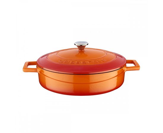 Кастрюля чугунная эмалированная оранжевая с крышкой, 24 см, LAVA, фото  Кастрюля чугунная эмалированная оранжевая с крышкой, 24 см, LAVA, фото