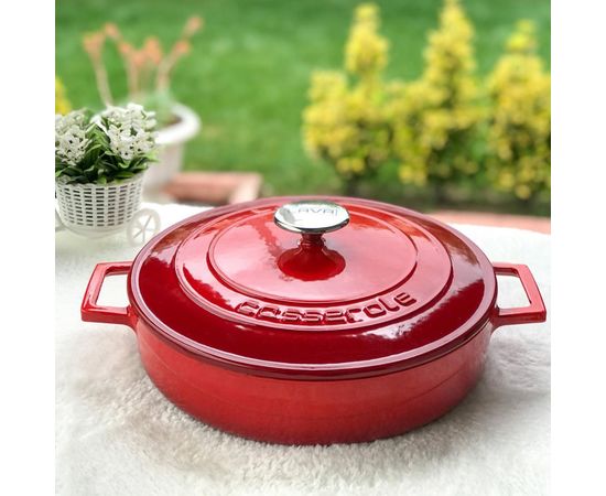 Кастрюля чугунная эмалированная оранжевая с крышкой, 24 см, LAVA, фото , изображение 9 Кастрюля чугунная эмалированная оранжевая с крышкой, 24 см, LAVA, фото , изображение 9