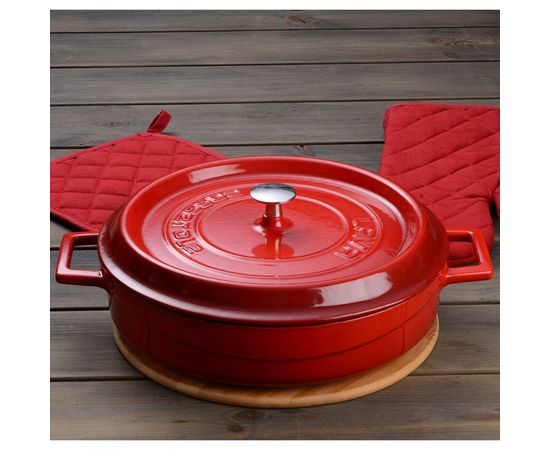 Кастрюля чугунная эмалированная красная, 24 см, LAVA, фото , изображение 5 Кастрюля чугунная эмалированная красная, 24 см, LAVA, фото , изображение 5