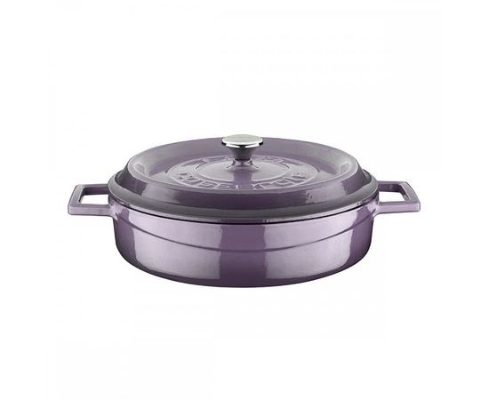 Кастрюля чугунная эмалированная фиолетовая, 24 см, LAVA, фото 