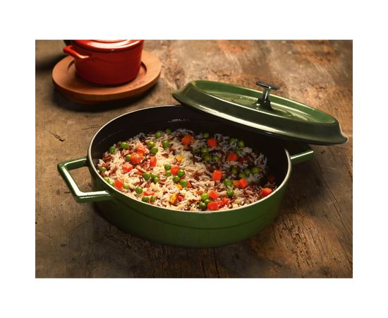 Кастрюля чугунная эмалированная красная, 28 см, LAVA, фото , изображение 11 Кастрюля чугунная эмалированная красная, 28 см, LAVA, фото , изображение 11