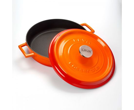 Кастрюля чугунная эмалированная оранжевая, 28 см, LAVA, фото , изображение 3 Кастрюля чугунная эмалированная оранжевая, 28 см, LAVA, фото , изображение 3