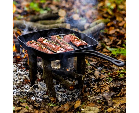Сковорода-гриль чугунная, 26*26 см, LAVA, фото , изображение 11