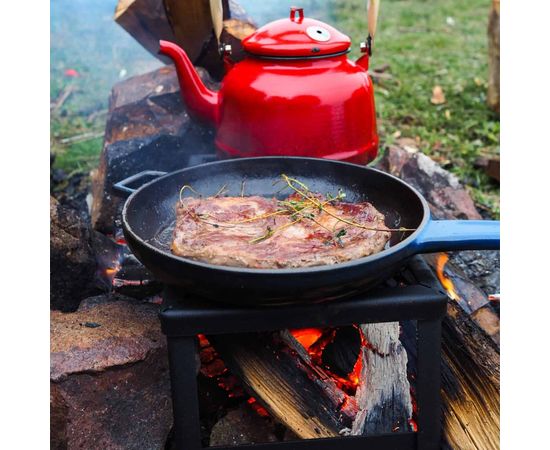 Сковорода чугунная эмалированная красная, 20 см, LAVA, фото , изображение 5