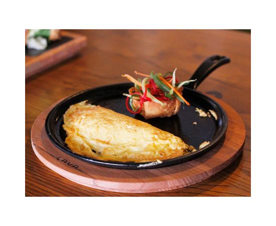 Сковорода круглая чугунная на деревянной подставке, 20 см, LAVA, фото , изображение 5