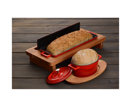 Кастрюля порционная овальная чугунная эмалированная оранжевая, 6 см, LAVA, фото , изображение 5