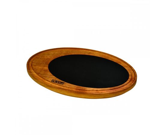 Блюдо овальное чугунное на деревянной подставке, 20*30см, LAVA, фото 