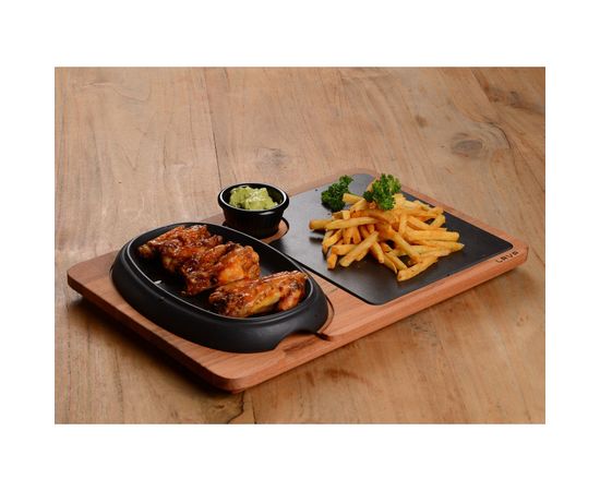 Сковорода овальная чугунная на деревянной подставке, 12*19 см, LAVA, фото , изображение 3