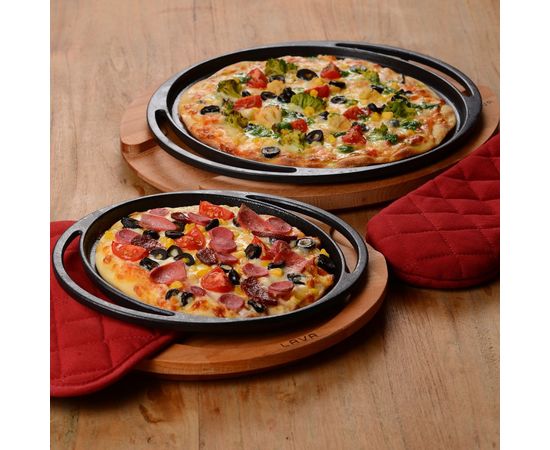 Блюдо чугунное на деревянной подставке, 20 см, LAVA, фото , изображение 10