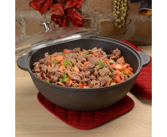 Казан чугунный со стеклянной крышкой, 30 см, LAVA, фото , изображение 2