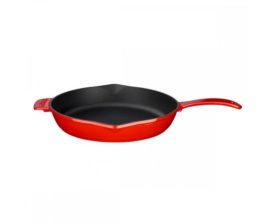 Сковорода чугунная эмалированная красная, 28 см, LAVA, фото , изображение 2