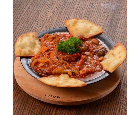 Тарелка круглая чугунная на деревянной подставке, 25 см, LAVA, фото , изображение 5