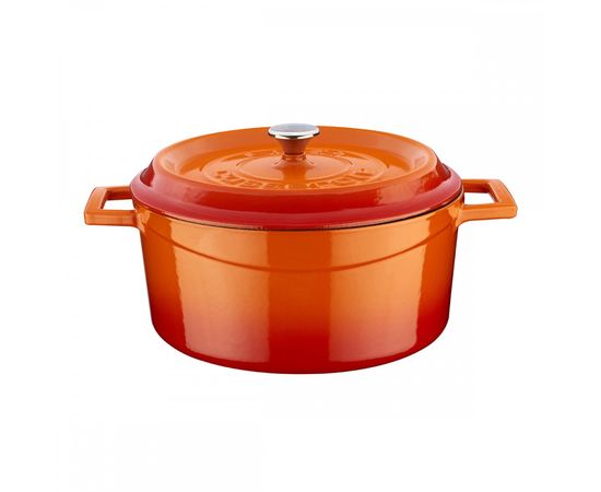 Кастрюля чугунная эмалированная оранжевая, 24 см, LAVA, фото  Кастрюля чугунная эмалированная оранжевая, 24 см, LAVA, фото
