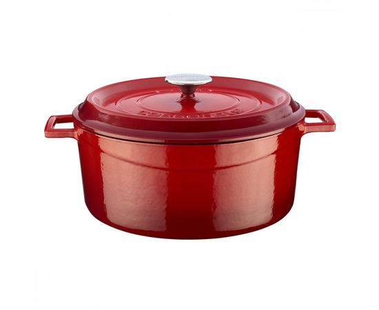 Кастрюля чугунная эмалированная красная, 28 см, LAVA, фото 