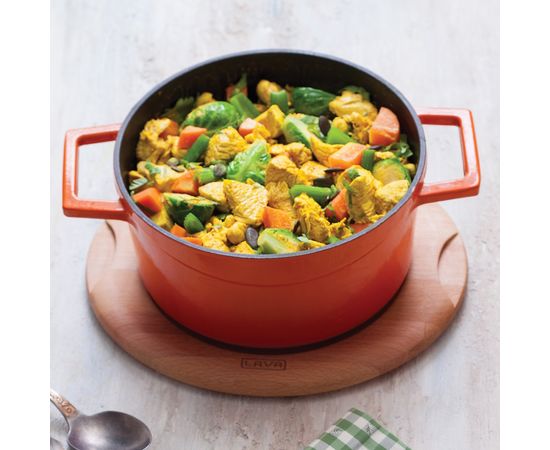 Кастрюля чугунная эмалированная красная, 28 см, LAVA, фото , изображение 8