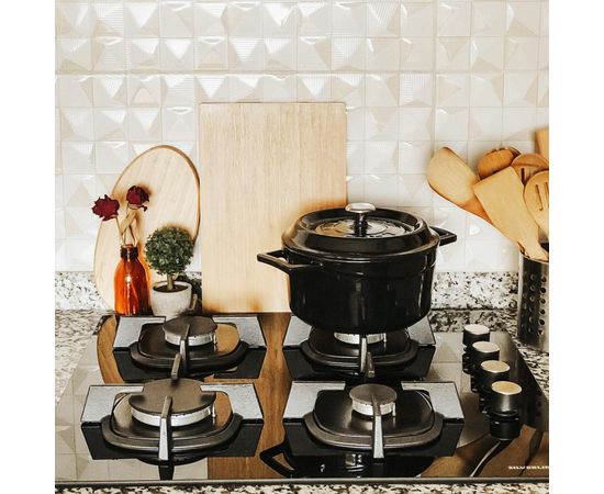 Кастрюля чугунная эмалированная оранжевая, 28 см, LAVA, фото , изображение 9