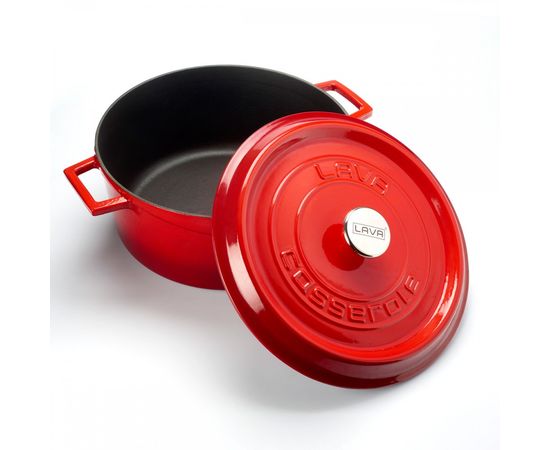 Кастрюля чугунная эмалированная красная, 32 см, LAVA, фото , изображение 2 Кастрюля чугунная эмалированная красная, 32 см, LAVA, фото , изображение 2