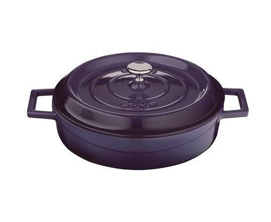 Кастрюля чугунная эмалированная фиолетовая, 24 см, LAVA, фото , изображение 2