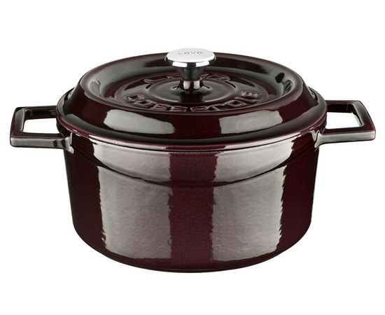 Кастрюля чугунная эмалированная фиолетовая, 20 см, 2,82 л, LAVA, фото  Кастрюля чугунная эмалированная фиолетовая, 20 см, 2,82 л, LAVA, фото