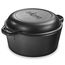 Кастрюля круглая с крышкой, 26 см , 4.8 л, черная, чугун, Lodge, фото 