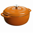 Кастрюля круглая эмалированная 28 см, 5.7 л, оранжевая, Lodge, фото 