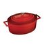 Кастрюля овальная чугунная эмалированная красная с крышкой, 21x27 см, 4 л, LAVA, фото 