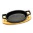 Сковорода чугунная овальная 21*15,5 см, на деревянной подставке, P.L. Proff Cuisine, фото 