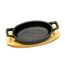 Сковорода овальная чугунная на деревянной подставке, 17*12 см, P.L. Proff Cuisine, фото 