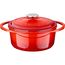 Кастрюля чугунная эмалированная красная с крышкой, 24 см, LAVA, фото 