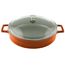 Кастрюля чугунная эмалированная оранжевая со стеклянной крышкой, 28 см, LAVA, фото 