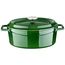 Кастрюля овальная чугунная эмалированная зеленая с крышкой, 23х29 см, LAVA, фото 